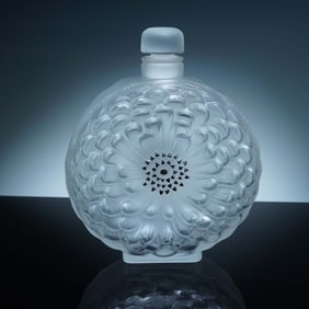 Lalique Frosted Crystal Perfume Bottle, Dahlia