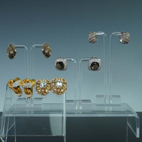 4 Pairs of Sterling Silver, and Gold-Tone Earrings