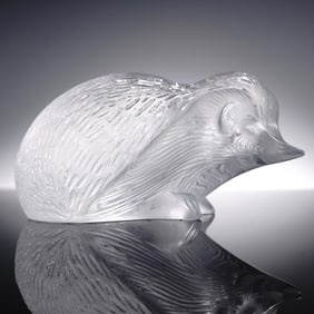Lalique Clear Crystal Figurine, Hedgehog