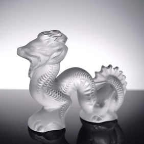Lalique Frosted Crystal Dragon Figurine