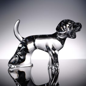 Baccarat Clear Crystal Figurine, Dog