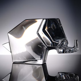 Baccarat Crystal Figurine, Large Origami Elephant