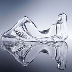 Baccarat Crystal Figurine, Reclining Nude Woman by Rigot