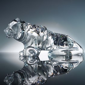 Baccarat Crystal Figurine, Tiger
