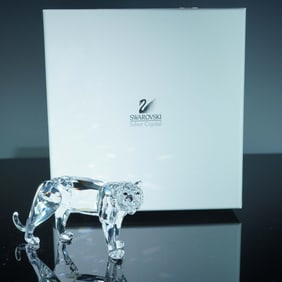Swarovski Silver Crystal Figurine, Tiger