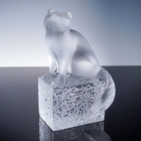 Marie-Claude Lalique (French, 1935-2003) Crystal Paperweight, Dendourette