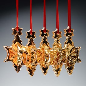 5pc Baccarat Noel 2017 Crystal Star Ornaments