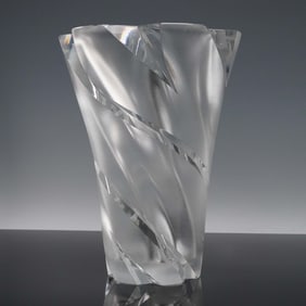 Lalique Crystal Floral Vase, Narcisse