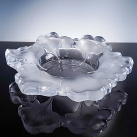 Lalique Crystal Scalloped Bowl, Capucines
