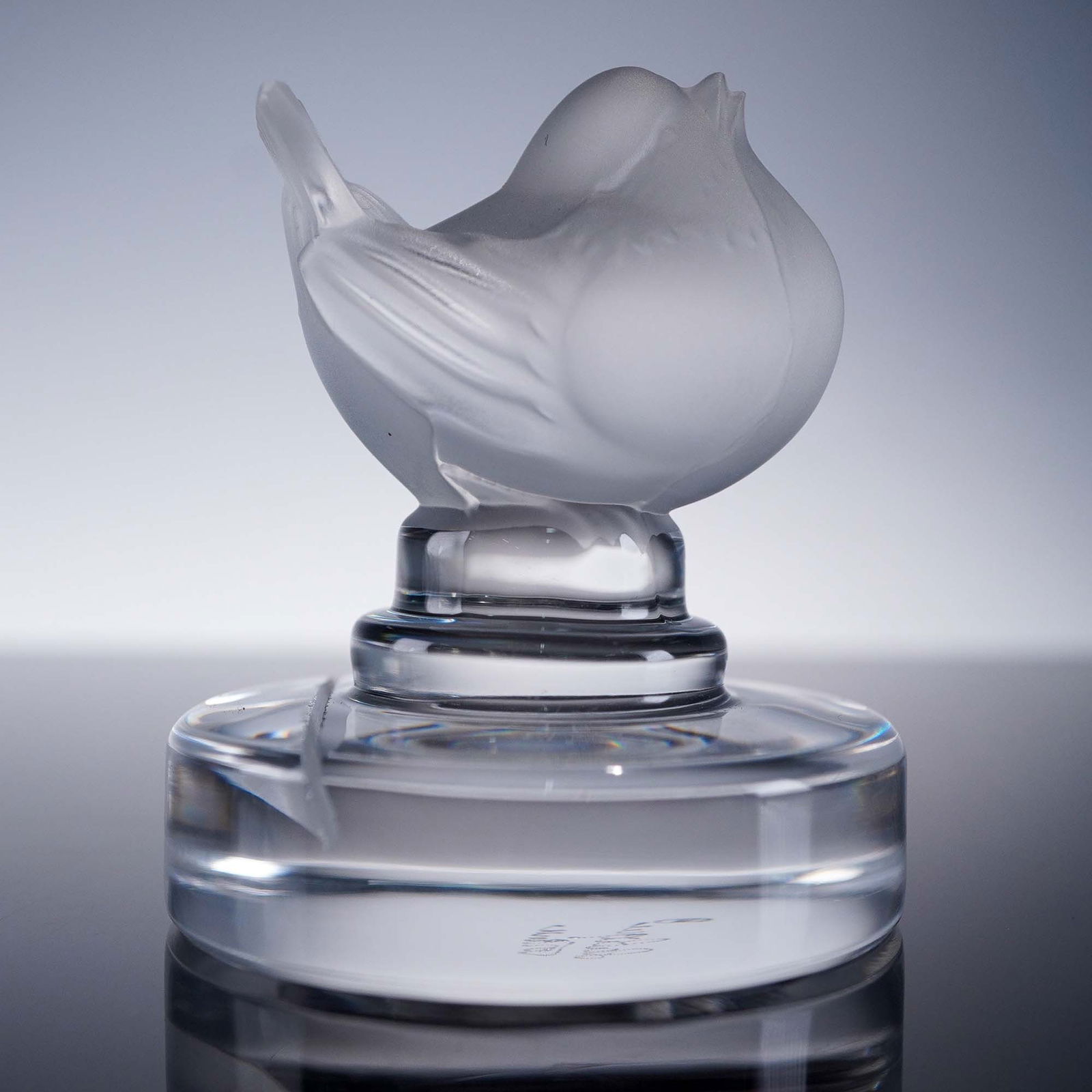 Lalique Crystal Place Card Holder, Finch (1 of 6)