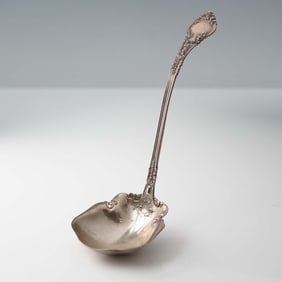 Sterling Silver Sauce Ladle, Ornate Art Nouveau Pattern