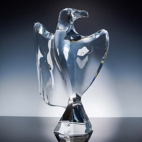 Baccarat Crystal Eagle Sculpture by Robert Rigot