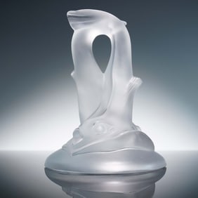 Lalique Crystal Figurine, Double Fish