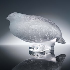 Lalique Crystal Figurine, Quail