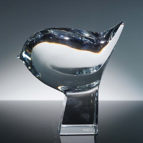 Baccarat Clear Crystal Figurine, Stylized Bird