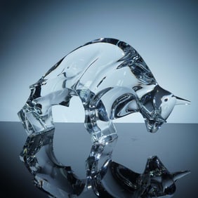Baccarat Crystal Figurine, Bull