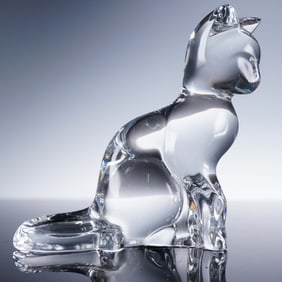 Baccarat Crystal Cat Figurine