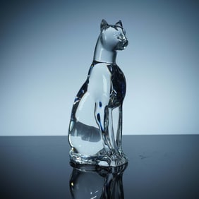 Baccarat Crystal Figurine, Egyptian Cat