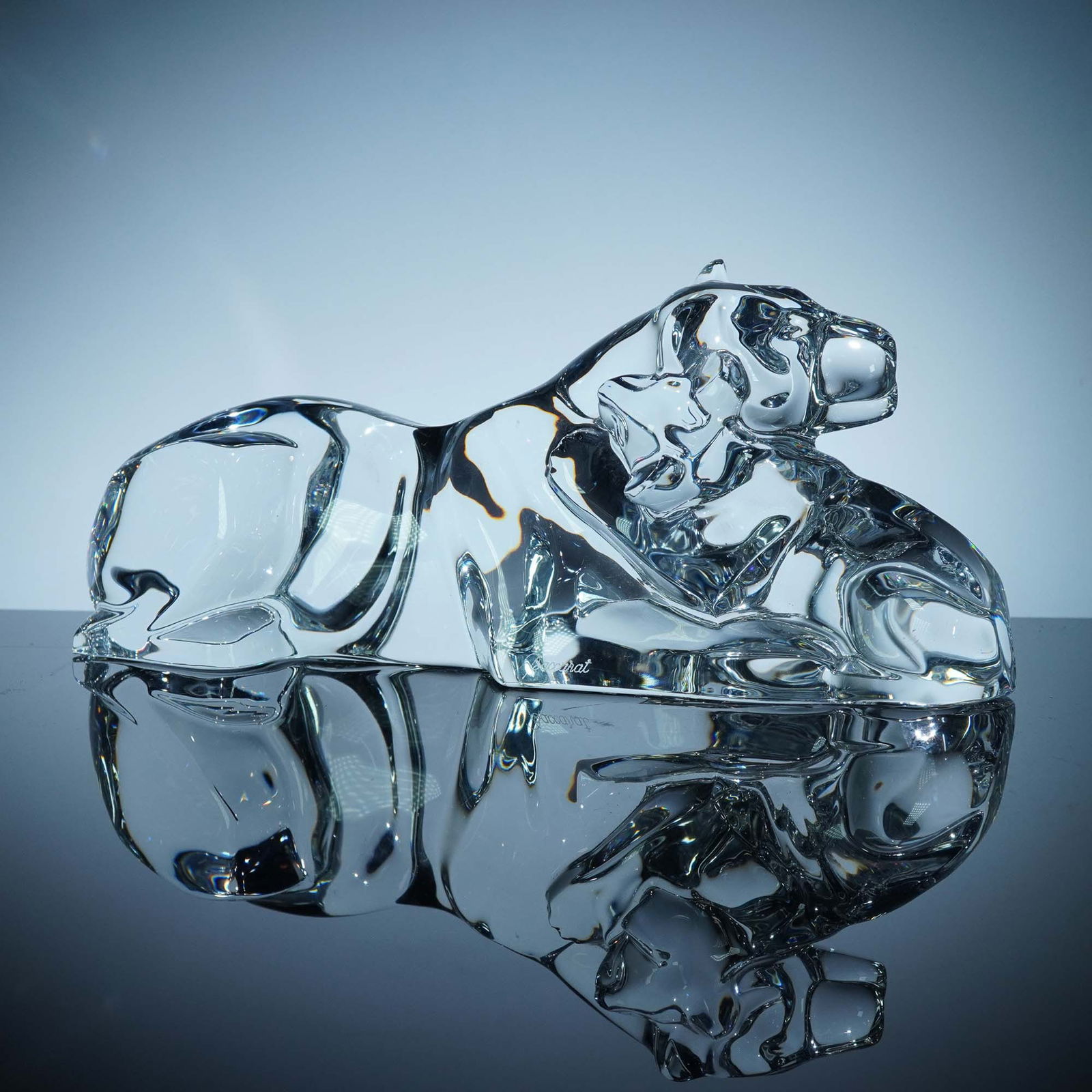 Baccarat Crystal Figurine, Lioness with Cub (1 of 10)