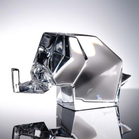 Baccarat Crystal Origami Elephant Figurine