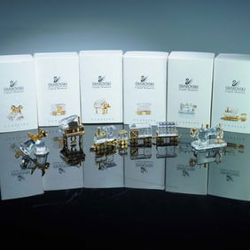 6pc Swarovski Crystal and Gold-Plated Memories Figurines