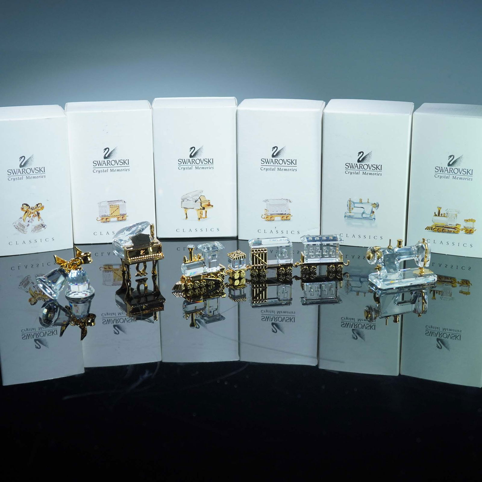 6pc Swarovski Crystal and Gold-Plated Memories Figurines (1 of 9)