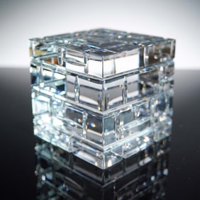 Baccarat Crystal Paperweight, Cube