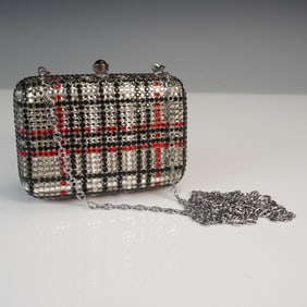 Landau Crystal Embellished Plaid Hard Case Bag