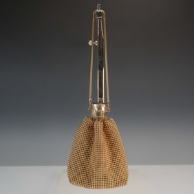 Gold Tone Ball Mesh Evening Bag