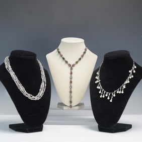 3pc Beaded Necklace, includes Cristina Sabatini Sterling Silver