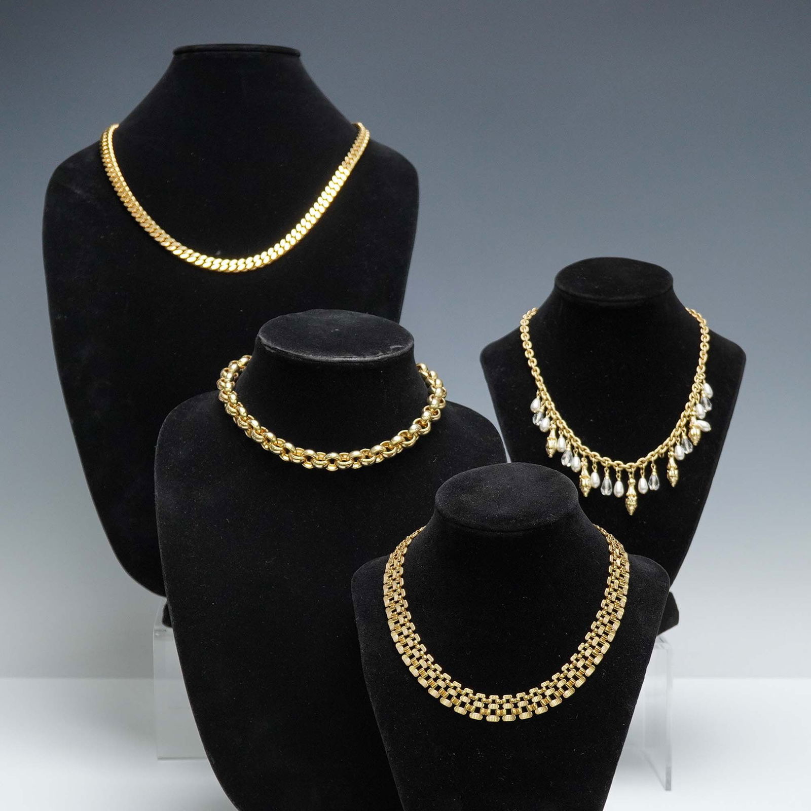 4pc Gold Tone Fashion Necklace Set (1 of 10)