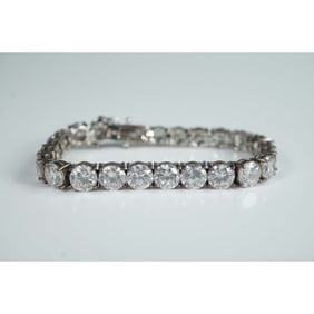 Sterling Silver 925 Tennis Bracelet with Clear Stones