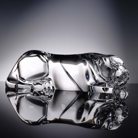 Baccarat Crystal Panther Sculpture