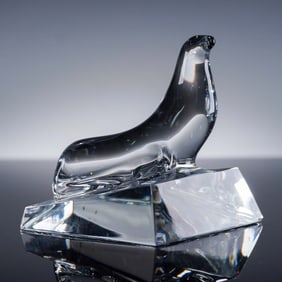 Baccarat Crystal Seal Sculpture