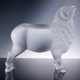 Lalique Crystal Figurine, Ram