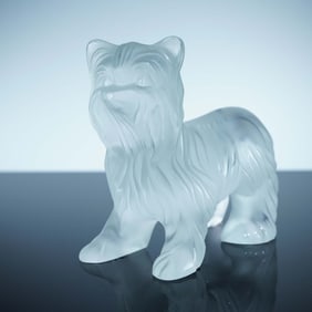 Lalique Crystal Figurine, Yorkshire Terrier