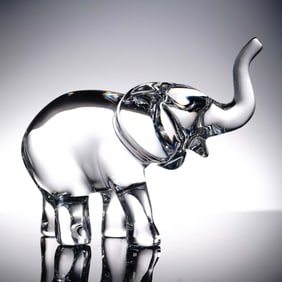 Baccarat Crystal Figurine, Tanganyika Baby Elephant by Loet Vanderveen