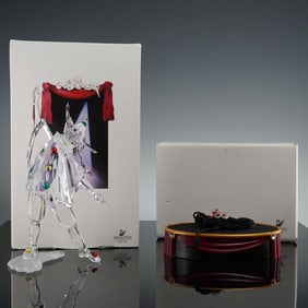3pc Swarovski Crystal Figurine, Pin and Base, Pierrot