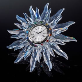 Swarovski Solaris Crystal Table Clock with Original Box