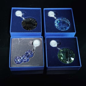 4pc Swarovski Crystal 2008 to 2011 Renewal Gift Window Ornaments
