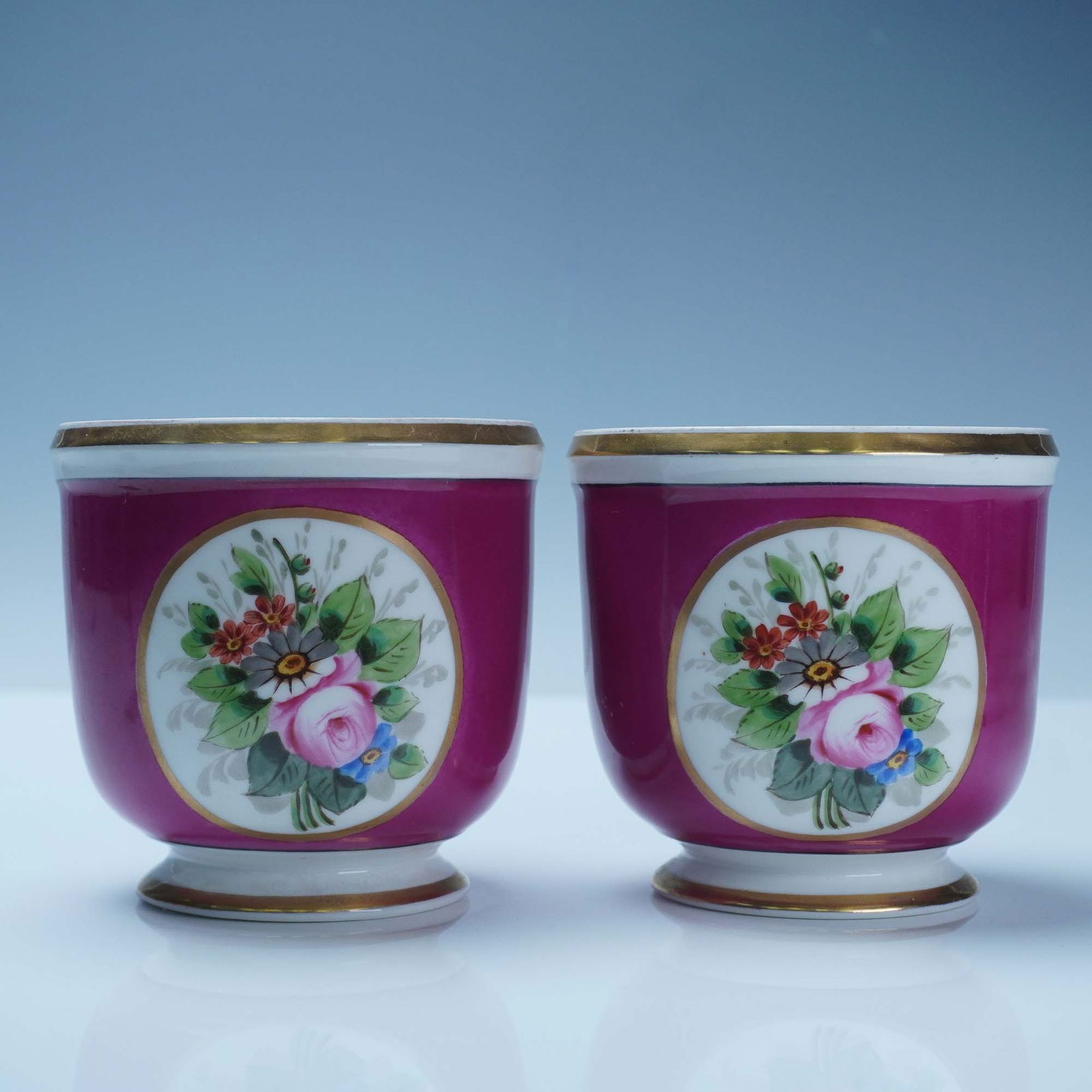 2pc Vista Alegre Portugal China Floral Cachepots (1 of 4)
