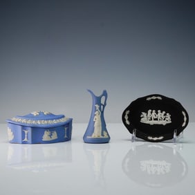 3pc Wedgwood Jasperware & Japanese Classical Vase Lot