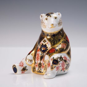 Royal Crown Derby Porcelain Figurine, Old Imari Honey Bear