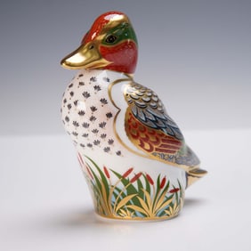 Royal Crown Derby Porcelain Paperweight, Green-Winged Teal