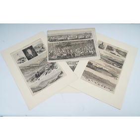 4pc Harper's Weekly Illustrated Pages, 1867-1875