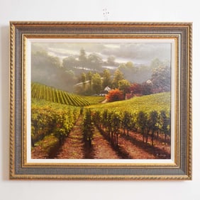Les Champs des Vignes by B. Jung Giclee on Canvas