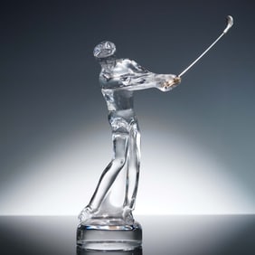 Baccarat Crystal Figurine, Golfer