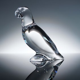 Baccarat Crystal Figurine, Parrot