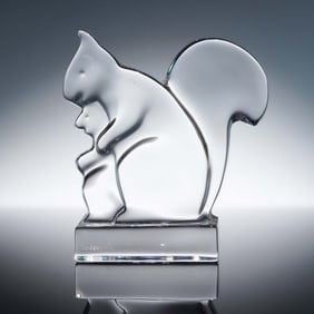 Baccarat Crystal Figurine, Squirrel Mother with Baby