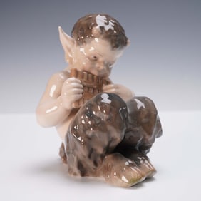 Royal Copenhagen Porcelain Figurine, Faun Playing Pan Flute 1736